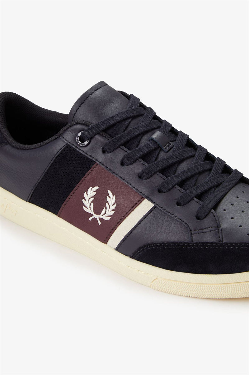 Fred Perry B725 Leather Suede Men's Navy/Ecru/Oxblood Sneakers