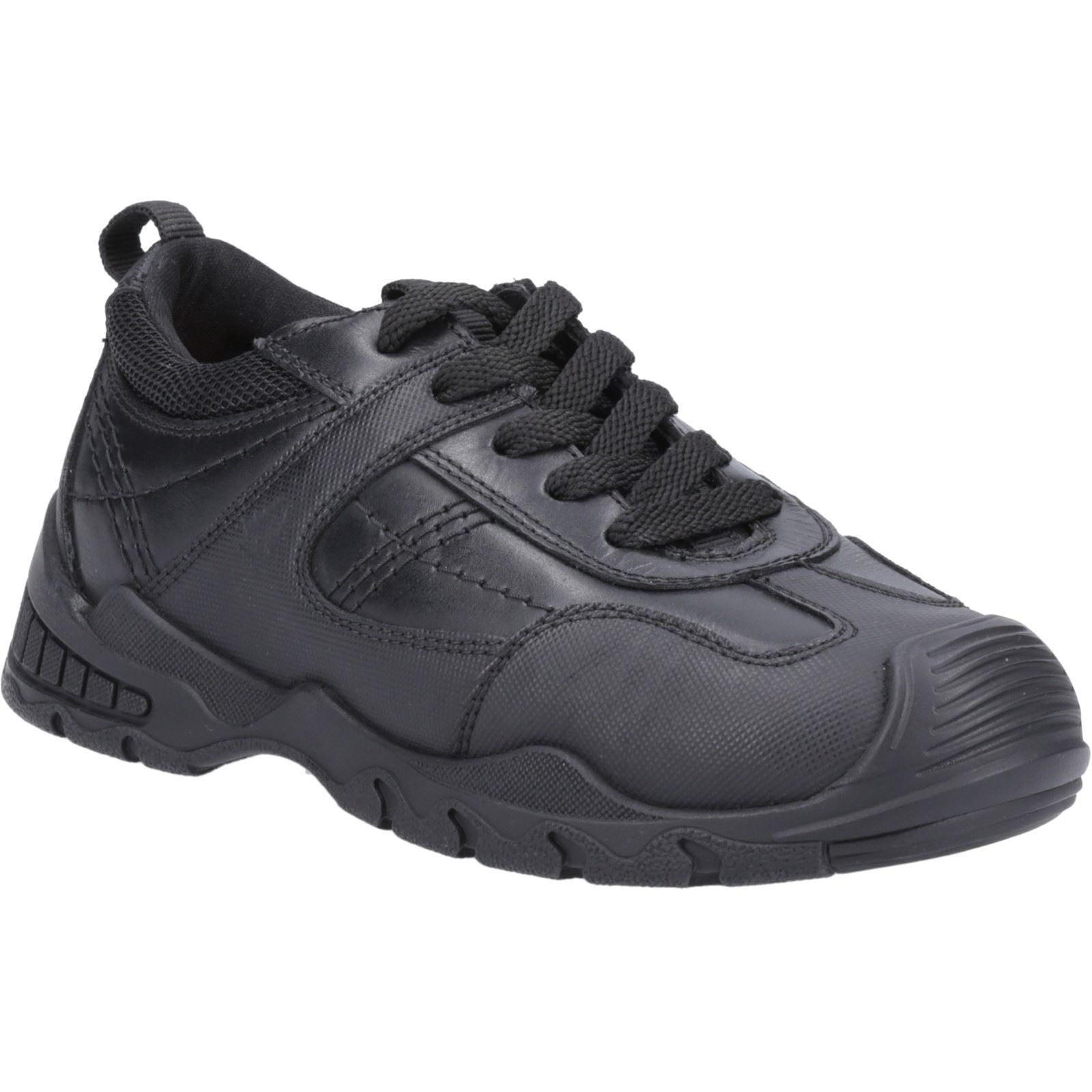 Hush Puppies Travis JNR Leather Boys's Black Lace-Up Shoes