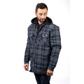 Dickies Fleece Hood Flannel Men's Blue Shirt Jacket