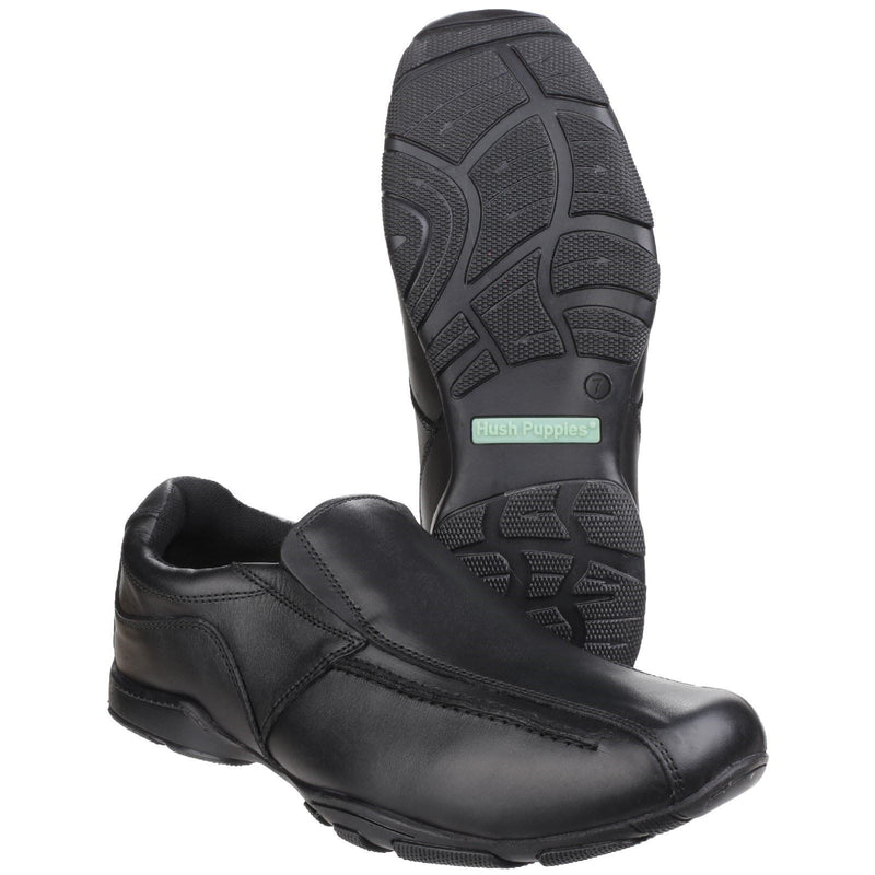 Hush Puppies Bespoke Youth Boys Black Leather Loafers