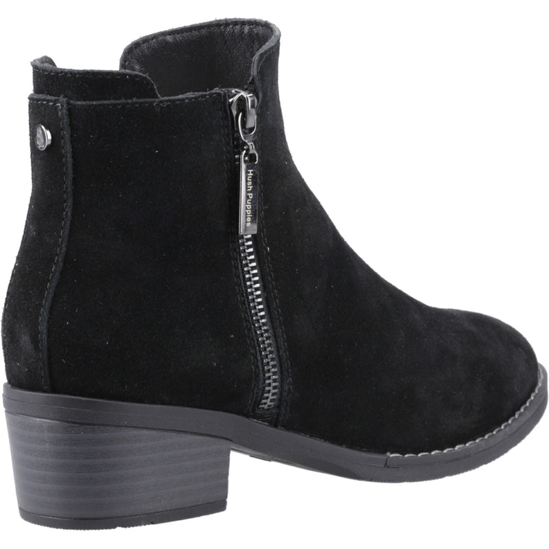 Hush Puppies Ingrid Suede Women's Black Heeled Ankle Boots