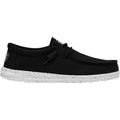HEYDUDE Wally Slub Rayon Men's Black Boat Shoes