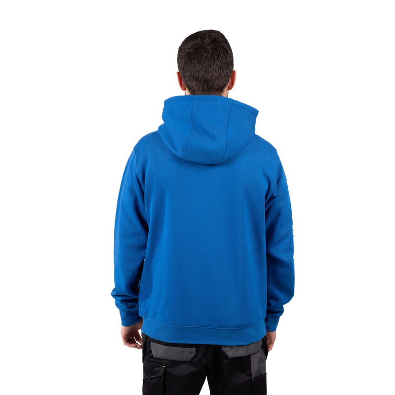 Caterpillar Trademark Banner Cotton Men's Blue Hooded Sweatshirt