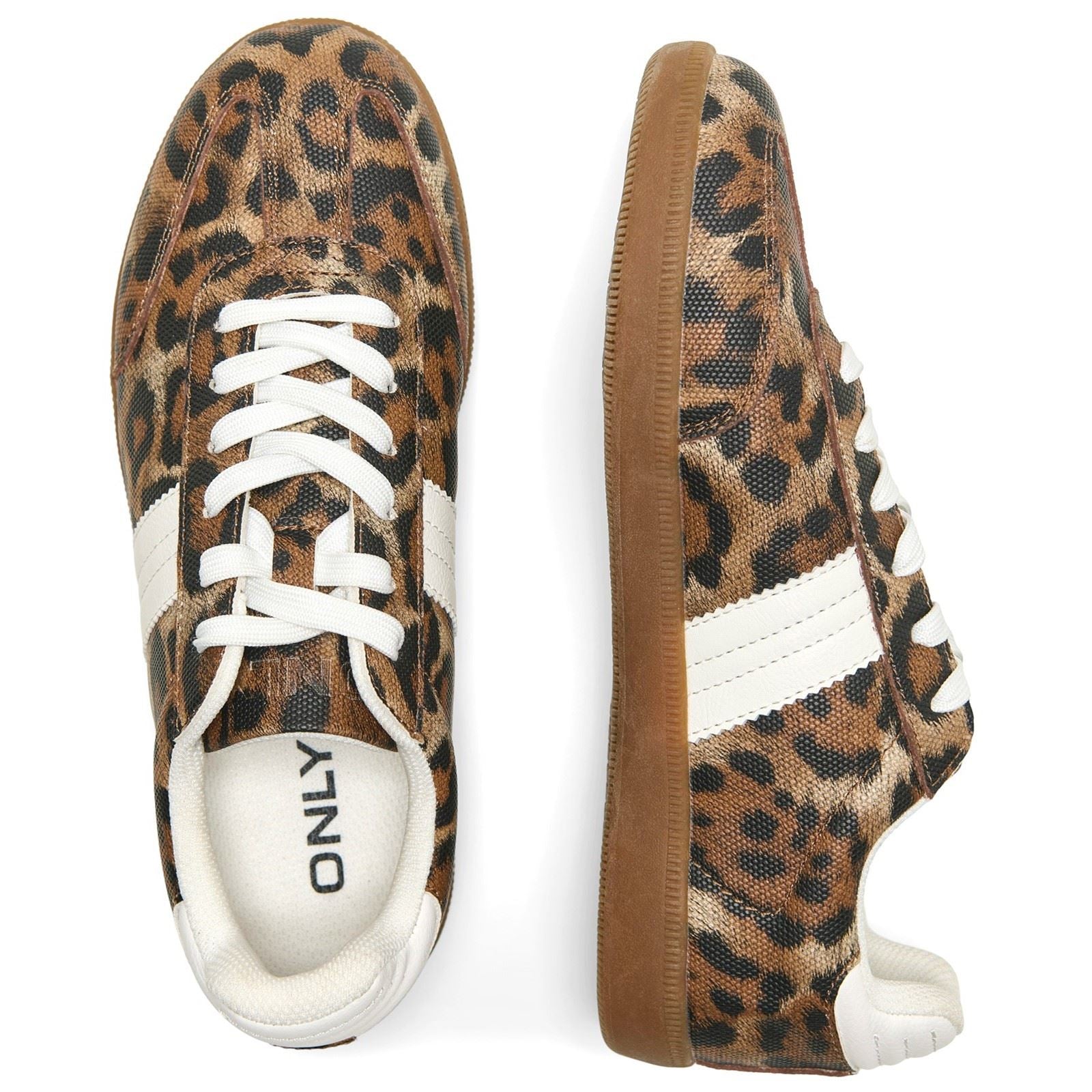ONLY Amber Polyester Women's Sand/Leopard Sneakers