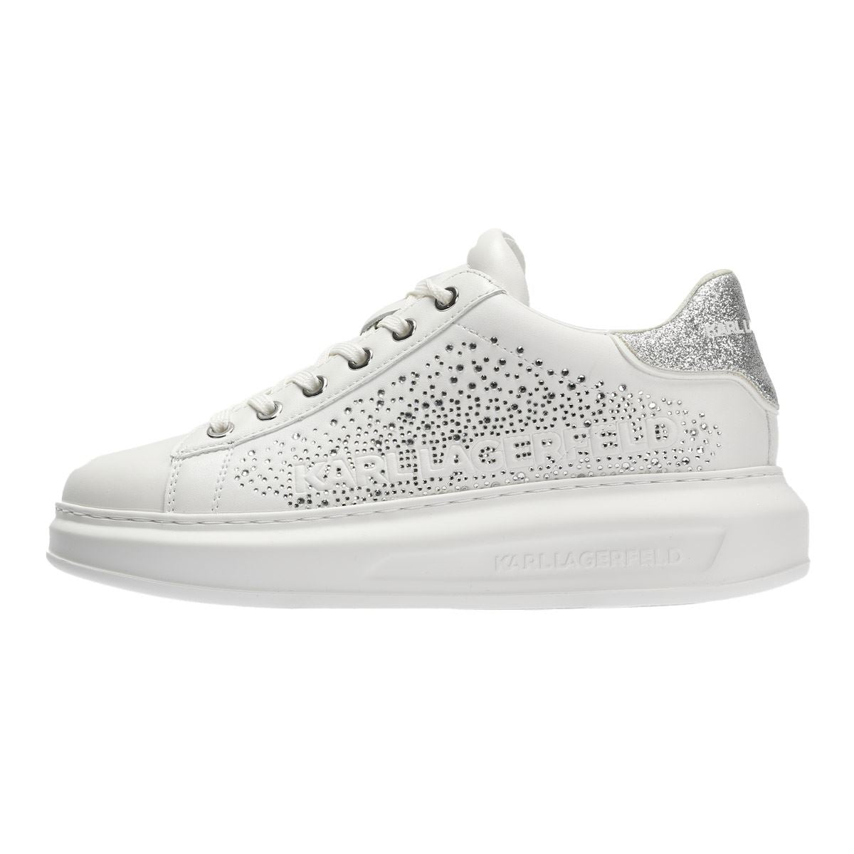 Karl Lagerfeld Kapri Konstellation Leather Women's White/Silver Sneakers