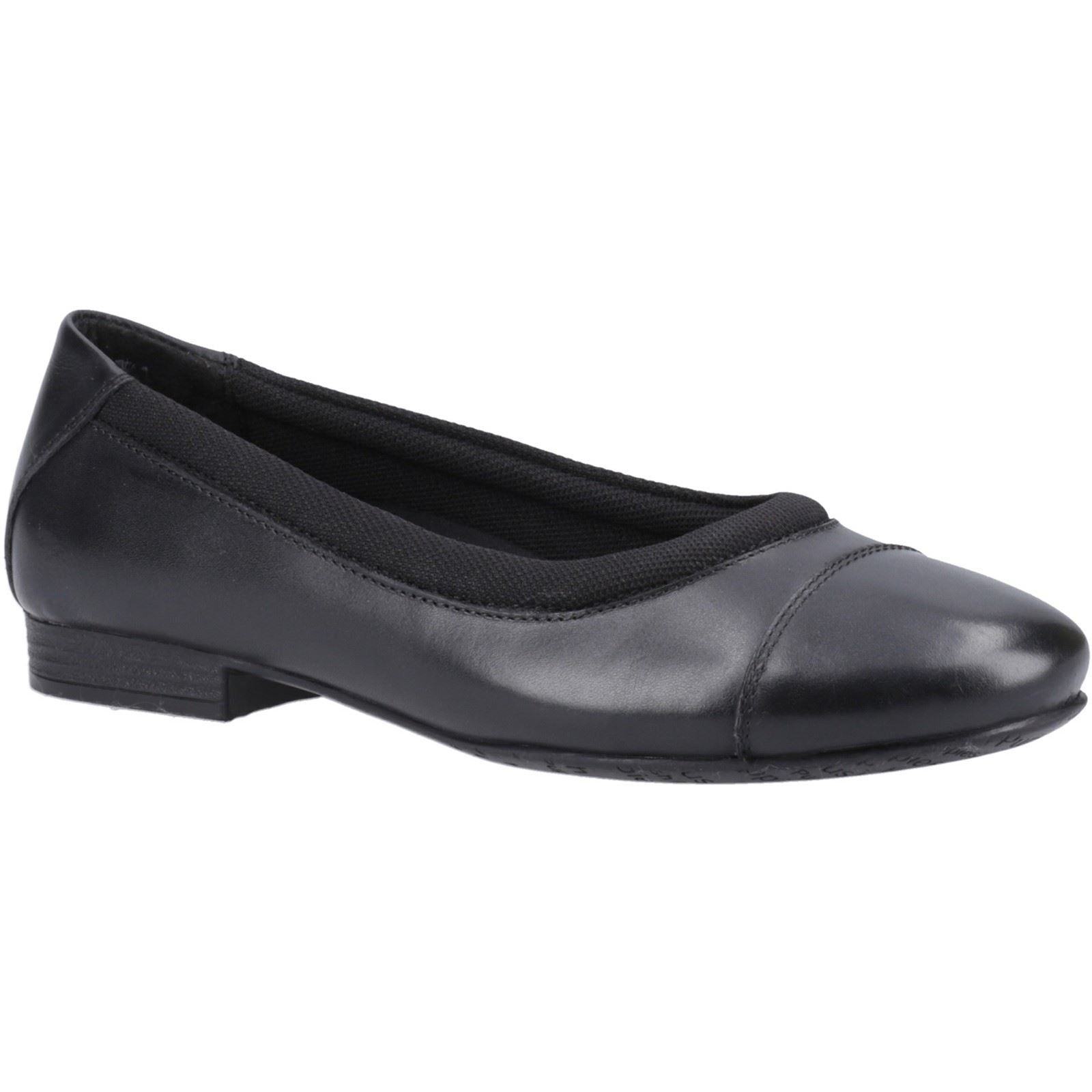 Hush Puppies Emma Senior Leather Girls's Black Ballet Flats