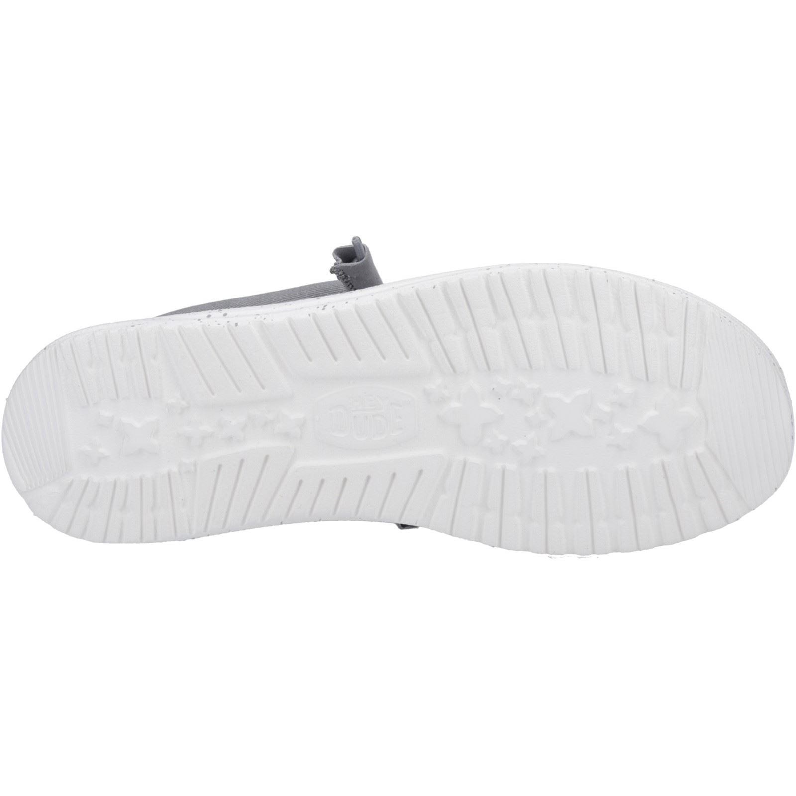 HEYDUDE Wally Canvas 100% Cotton Men's Light Grey Shoes