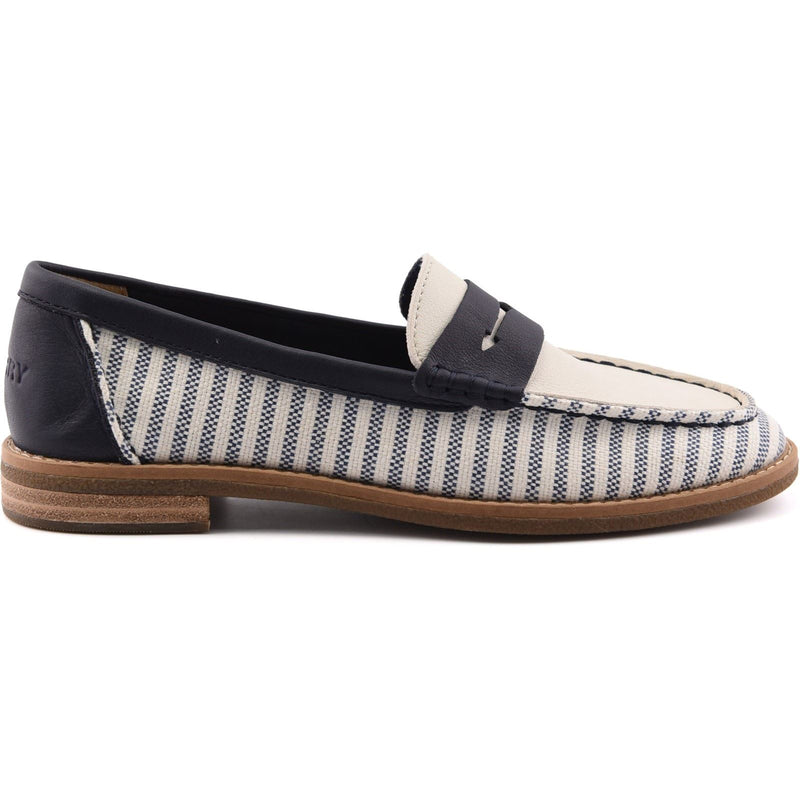 Sperry Port Driving Textile Women's White/Navy Standard Loafers