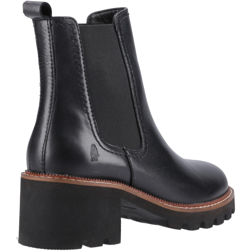 Hush Puppies Gaia Leather Women's Black Leather Heeled Chelsea Boots