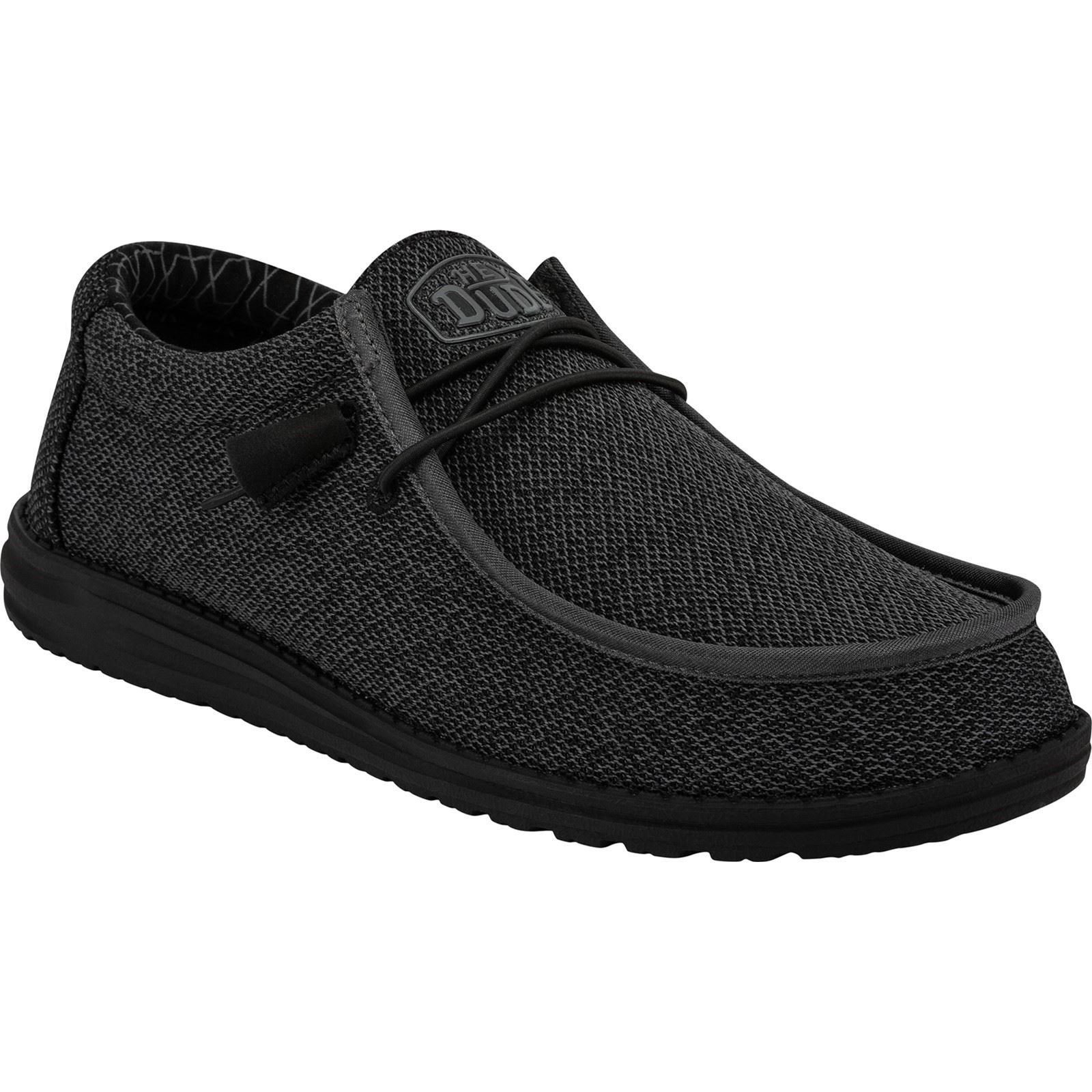 HEYDUDE Wally Sox Faux Suede Men's Micro Total Black Shoes