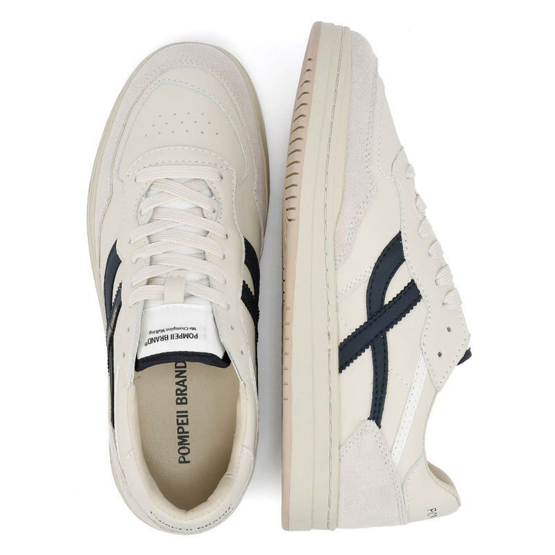 Pompeii Elan Leather Men's Ecru/Navy Sneakers