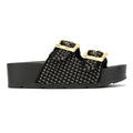 Desert Fleur Super Crochet Women's Black Sandals