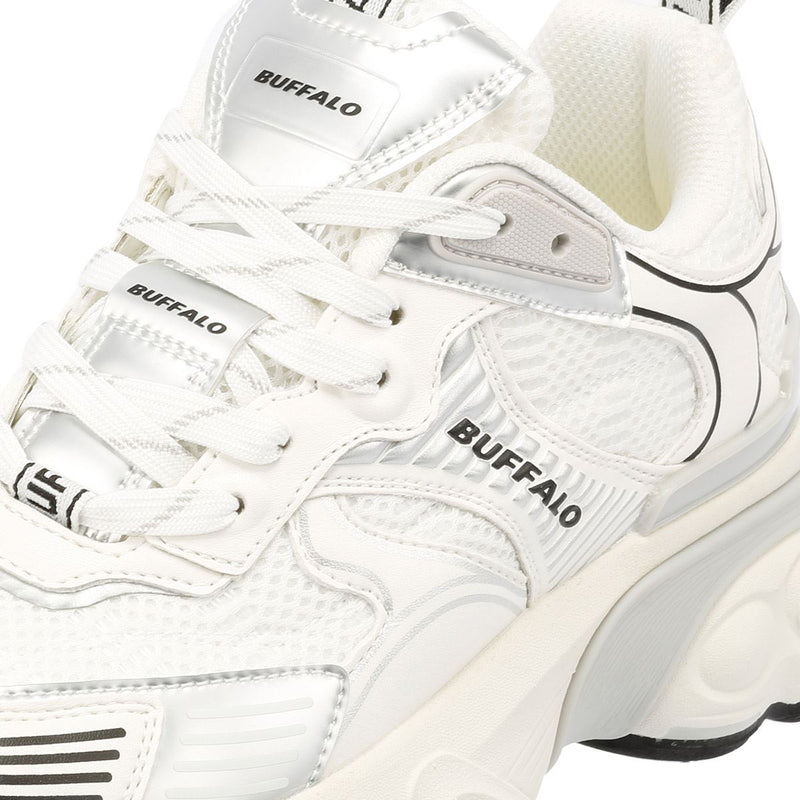 Buffalo Truck Women's White/Silver Sneakers