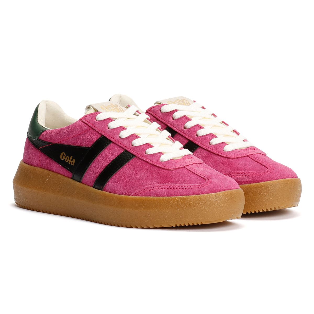 Gola Athena Suede Women's Fuchsia/Black/Evergreen Sneakers