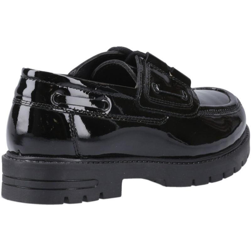 Hush Puppies Lucy Leather Girls's Black Boat Shoes
