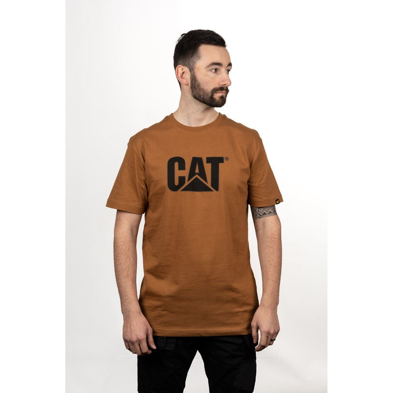 Caterpillar Trademark Logo Cotton Men's Bronze T-Shirt