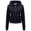 Juicy Couture Robertson Classic Jacket Polyester Women's Blue Hooded Sweatshirt
