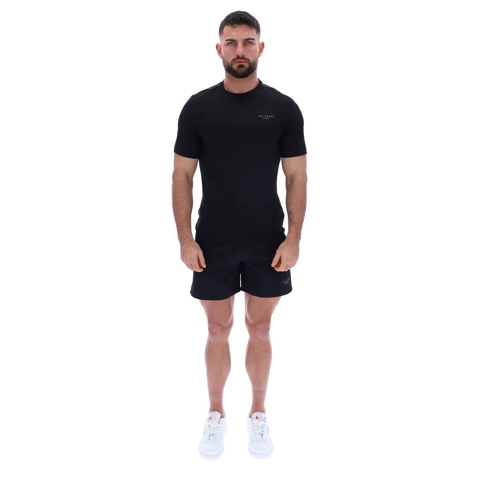 Ted Baker SAM TBMTS2635 Polyester Men's Black Activewear T-Shirts
