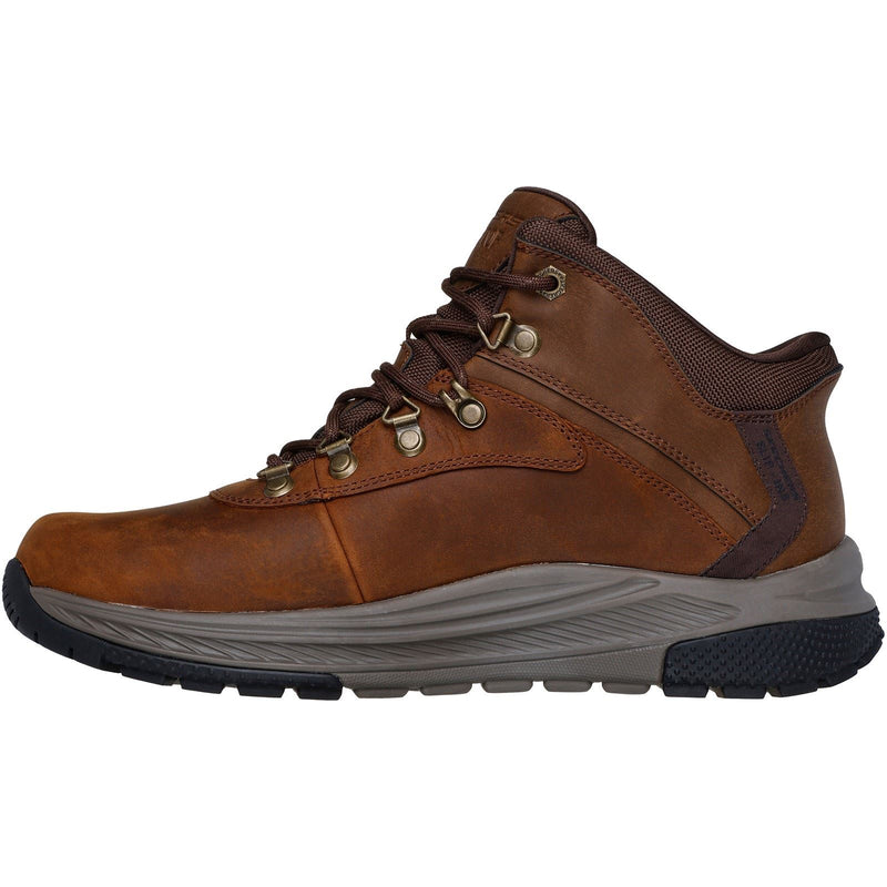 Skechers Meroe Pikeman Leather Men's Brown Ankle Boots