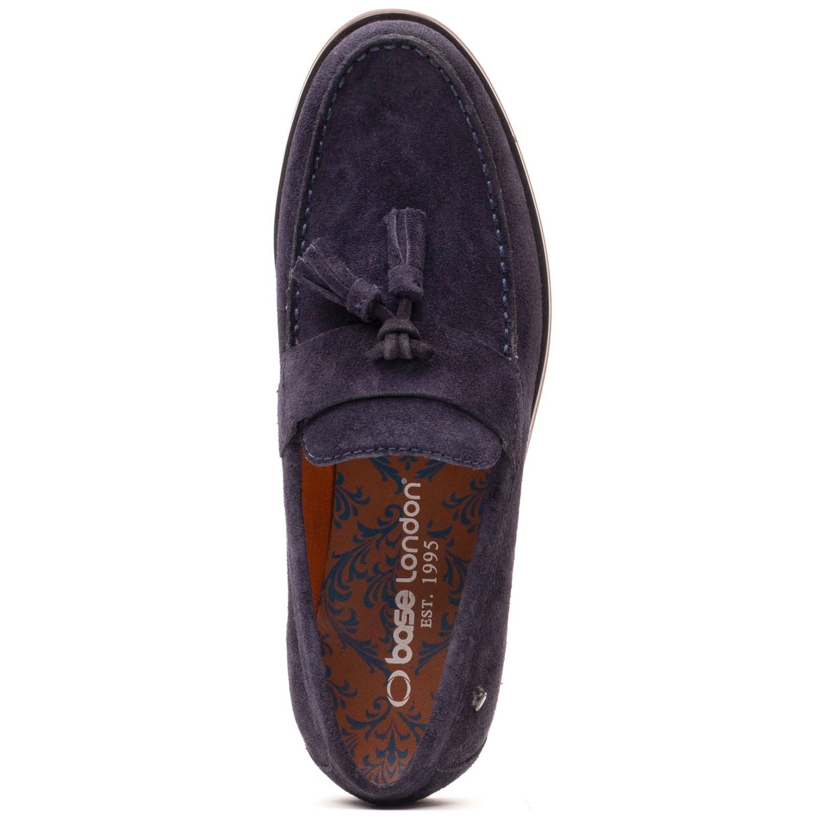 Base London Flint Leather Men's Navy Loafers