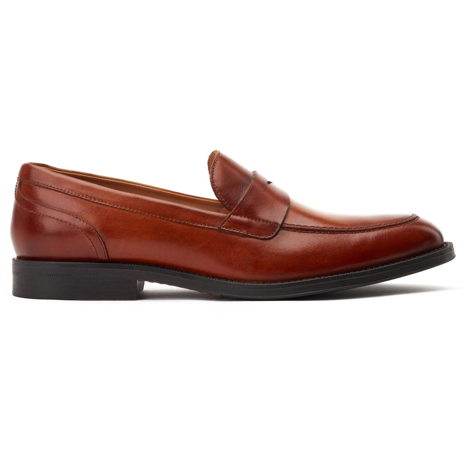 Base London Kennedy Leather Men's Burnt Tan Slip-On Shoes