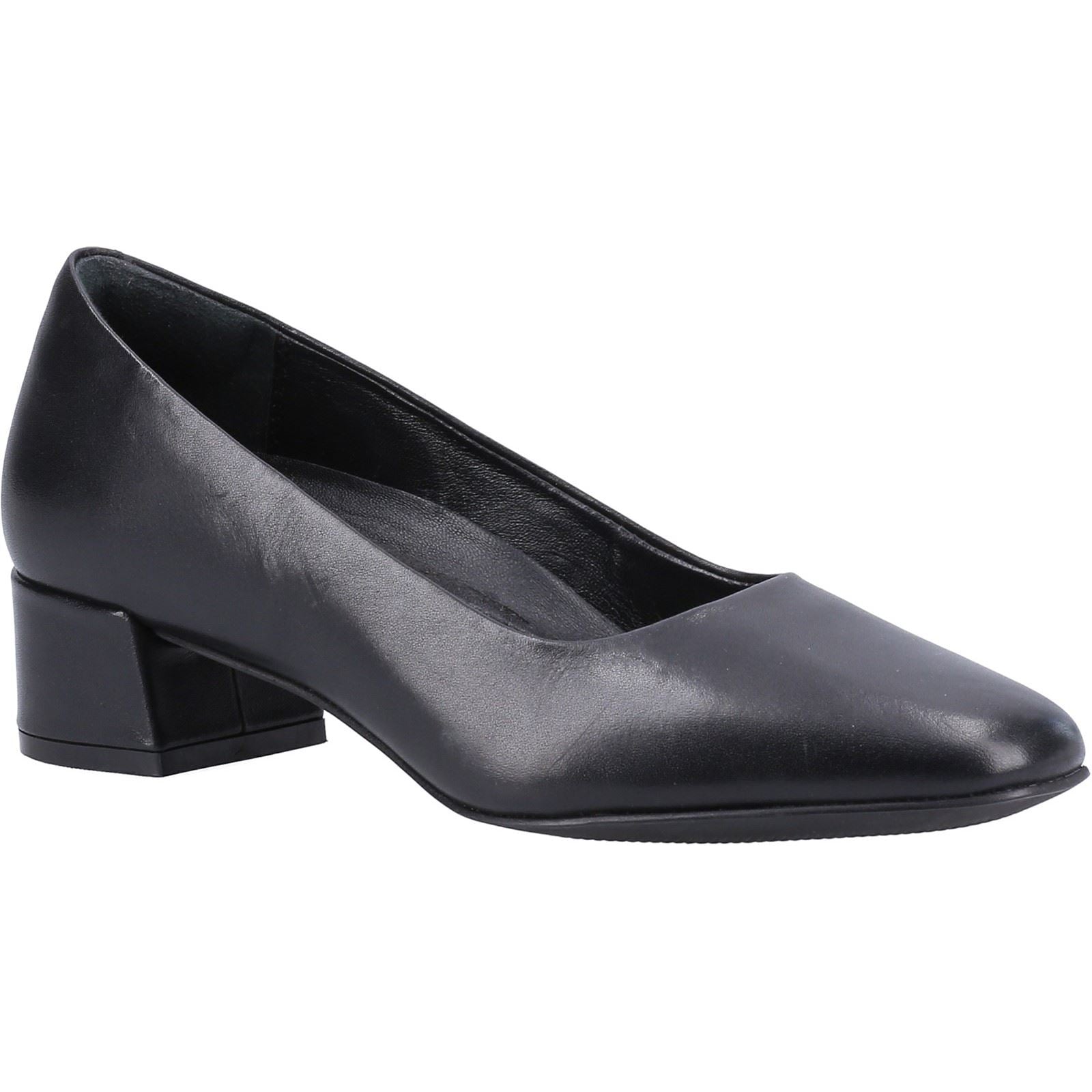 Hush Puppies Alina Court Shoe Leather Women's Black Heels