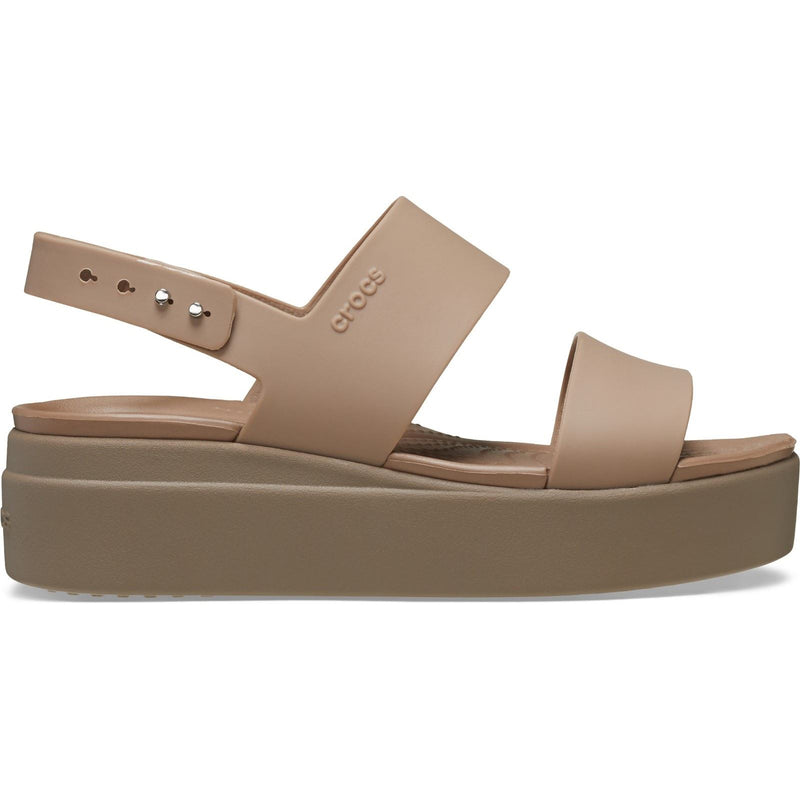 Crocs Brooklyn Low Wedge Synthetic Women's Latte/Mushroom Sandals