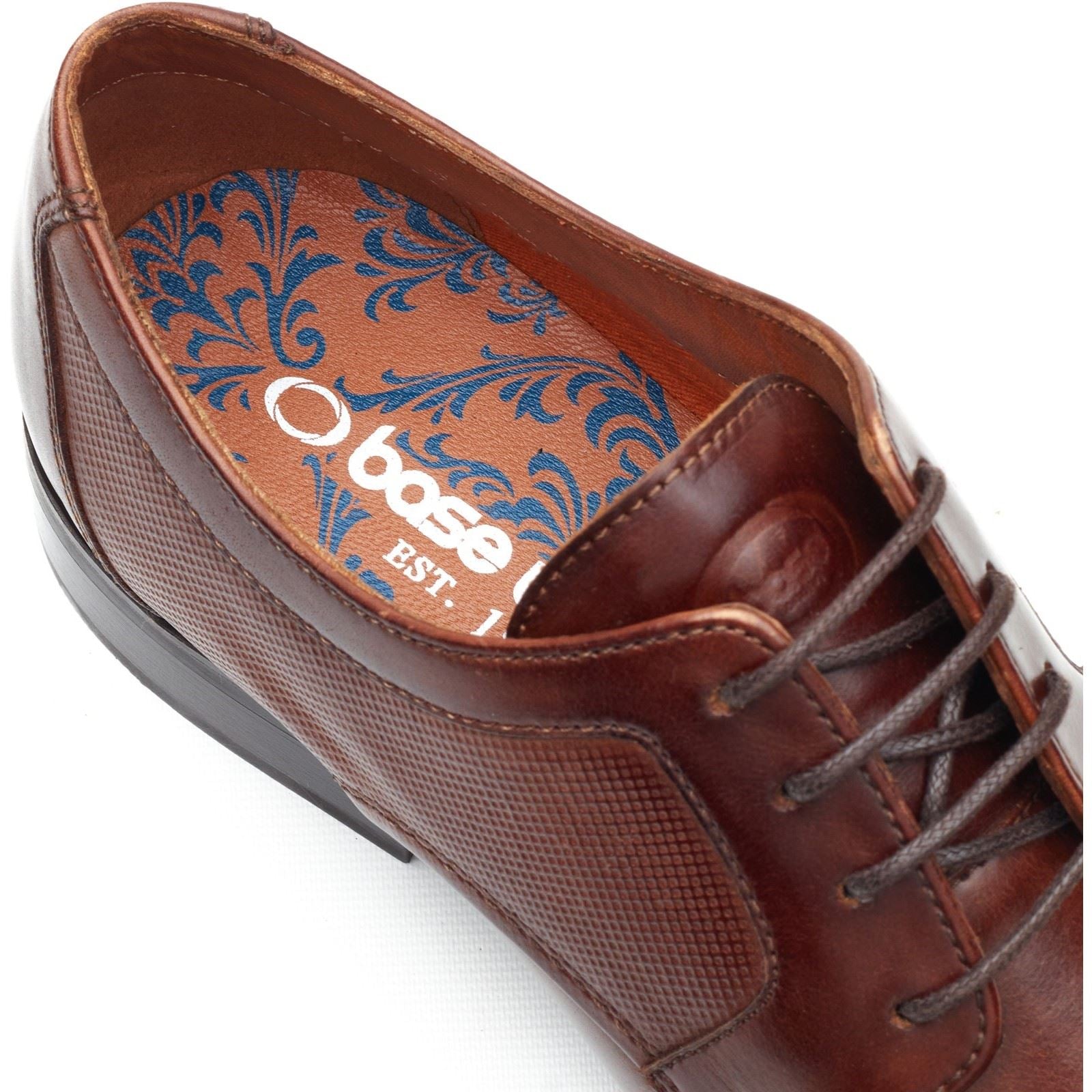 Base London Dome Lace Up Leather Men's Burnt Tan Lace-Up Shoes