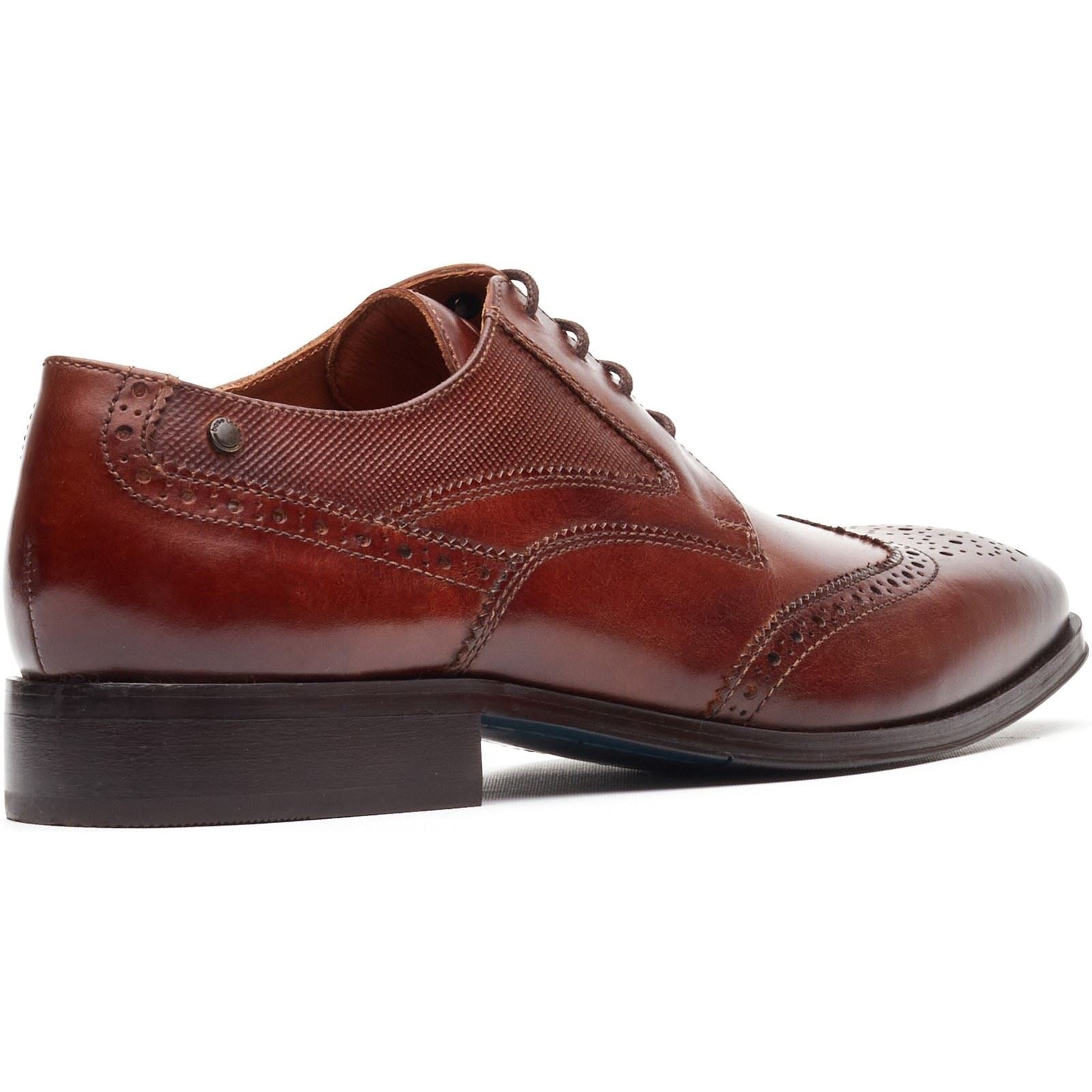 Base London Steeple Brogue Leather Men's Burnt Tan Brogues Shoes