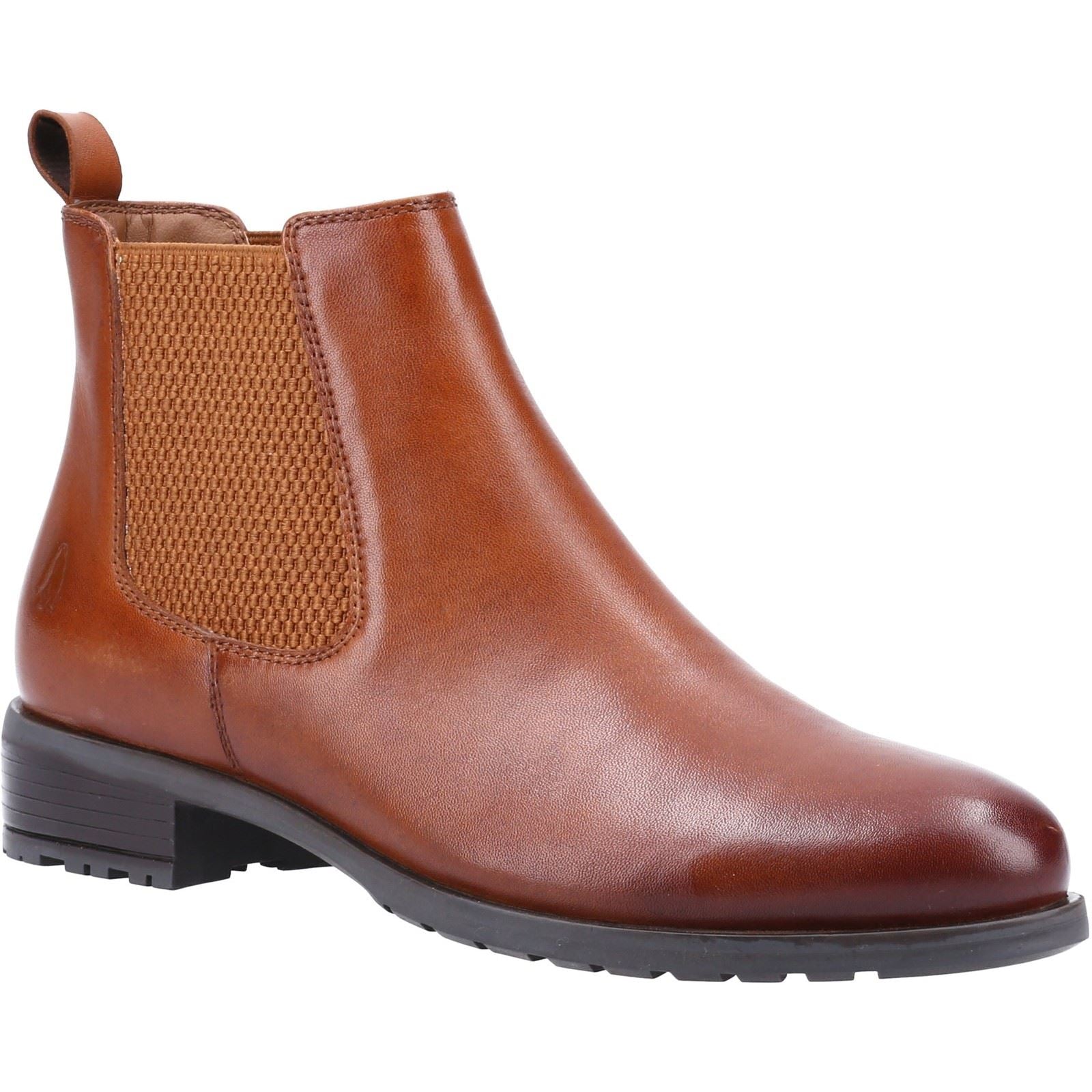 Hush Puppies Sammie Leather Women's Tan Flat Chelsea Boots