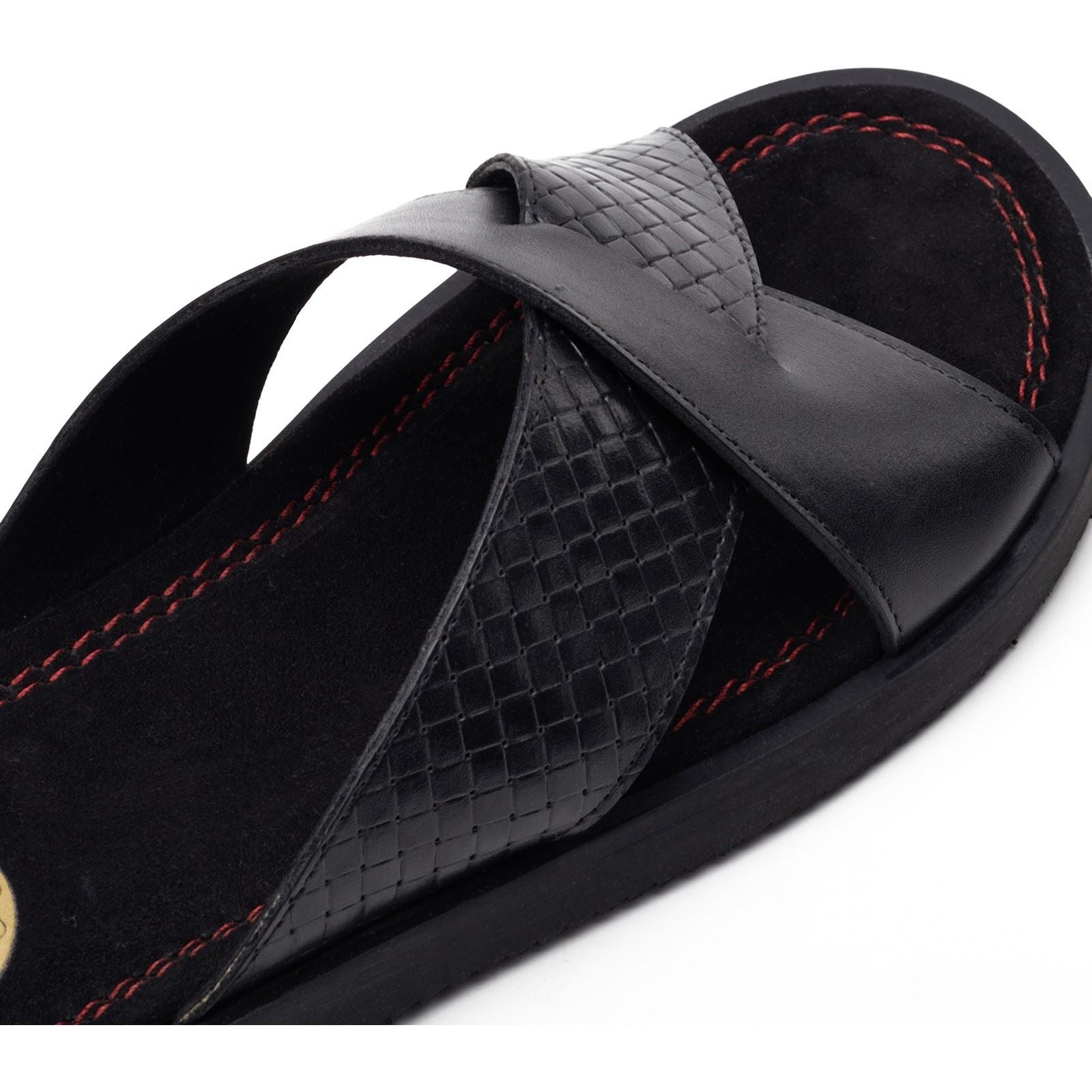Base London Astro Leather Men's Black Sandals