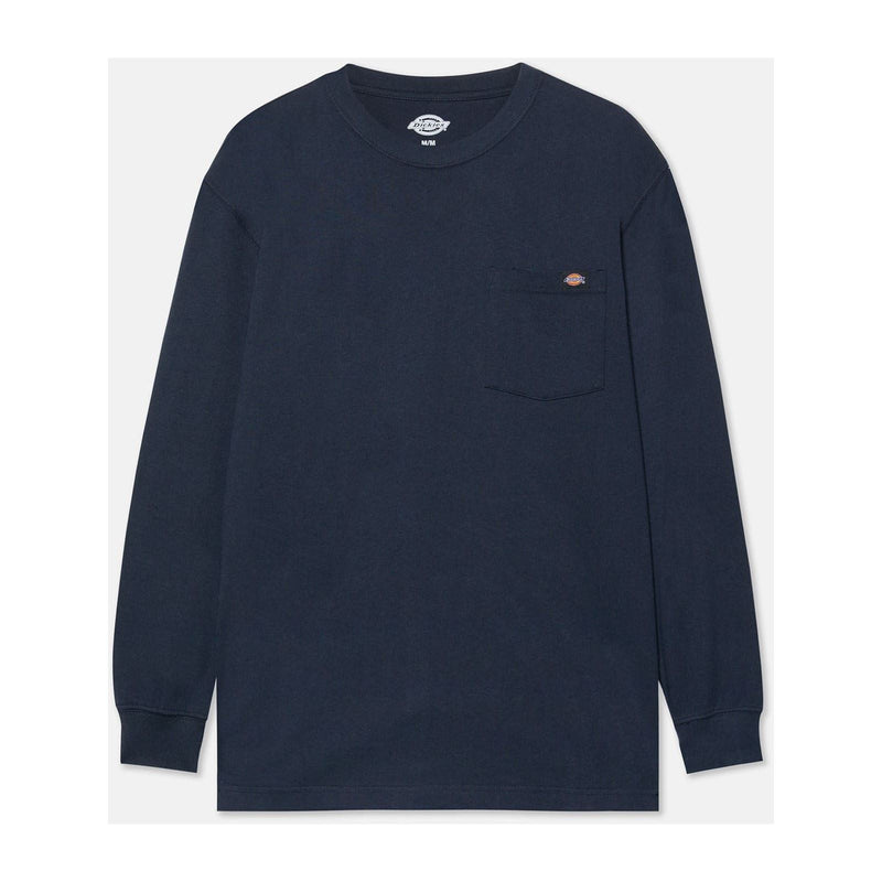 Dickies Pocket Long Sleeve Cotton Men's Blue T-Shirt