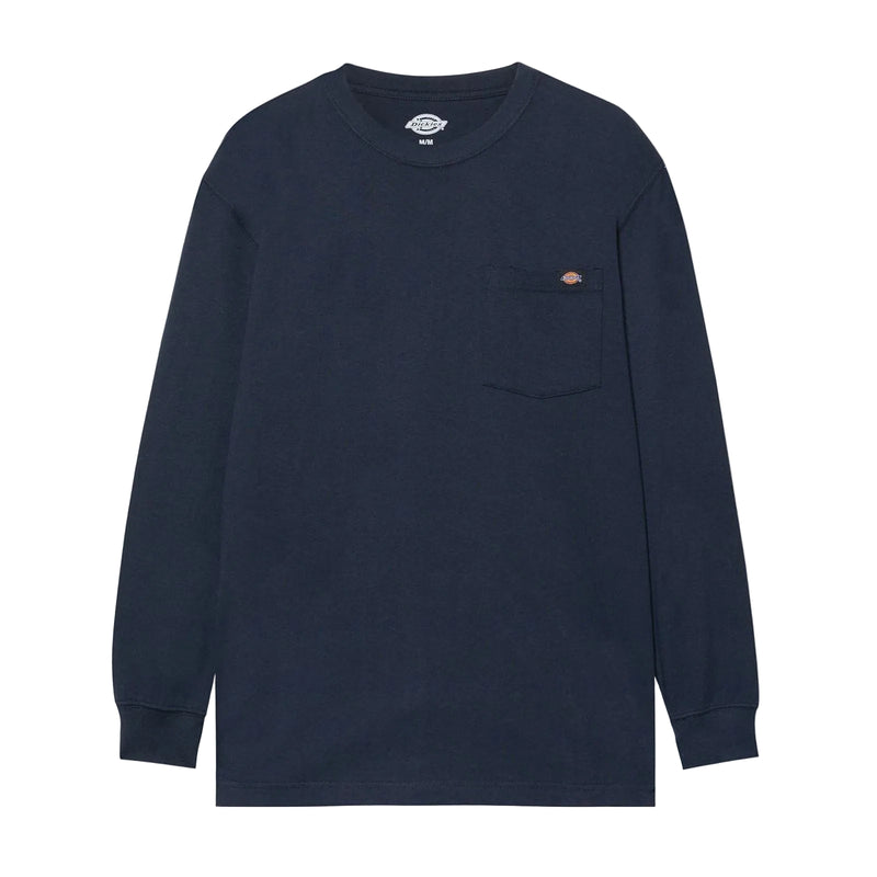 Dickies Pocket Long Sleeve Cotton Men's Blue T-Shirt