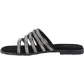 Hush Puppies Paris Slide Suede Women's Black/Silver Sandals