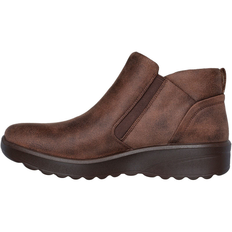 Skechers Lovely Vibe Fall In Bloom Textile Women's Chocolate Winter Ankle Boots