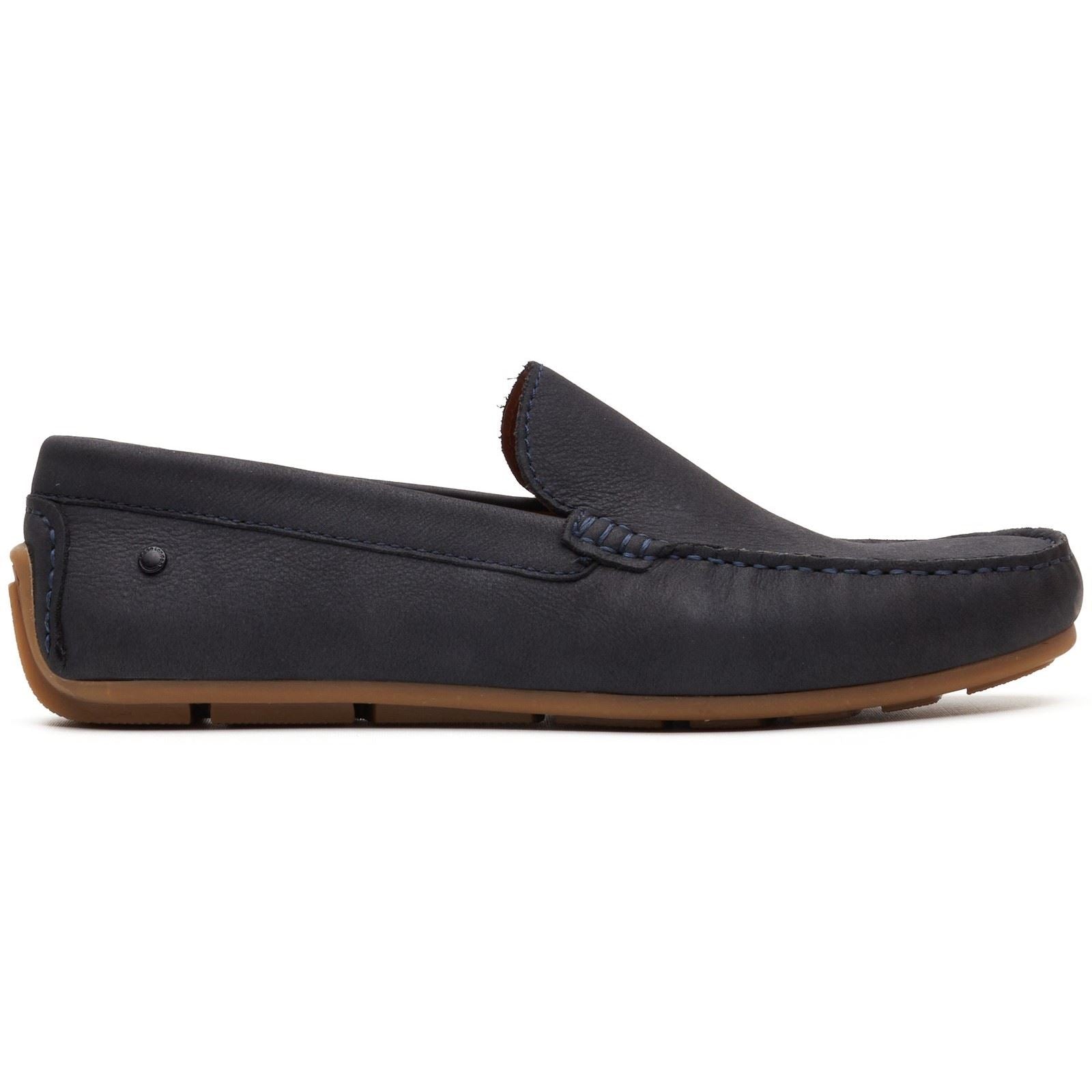 Base London Moss Driver Leather Men's Navy Loafers