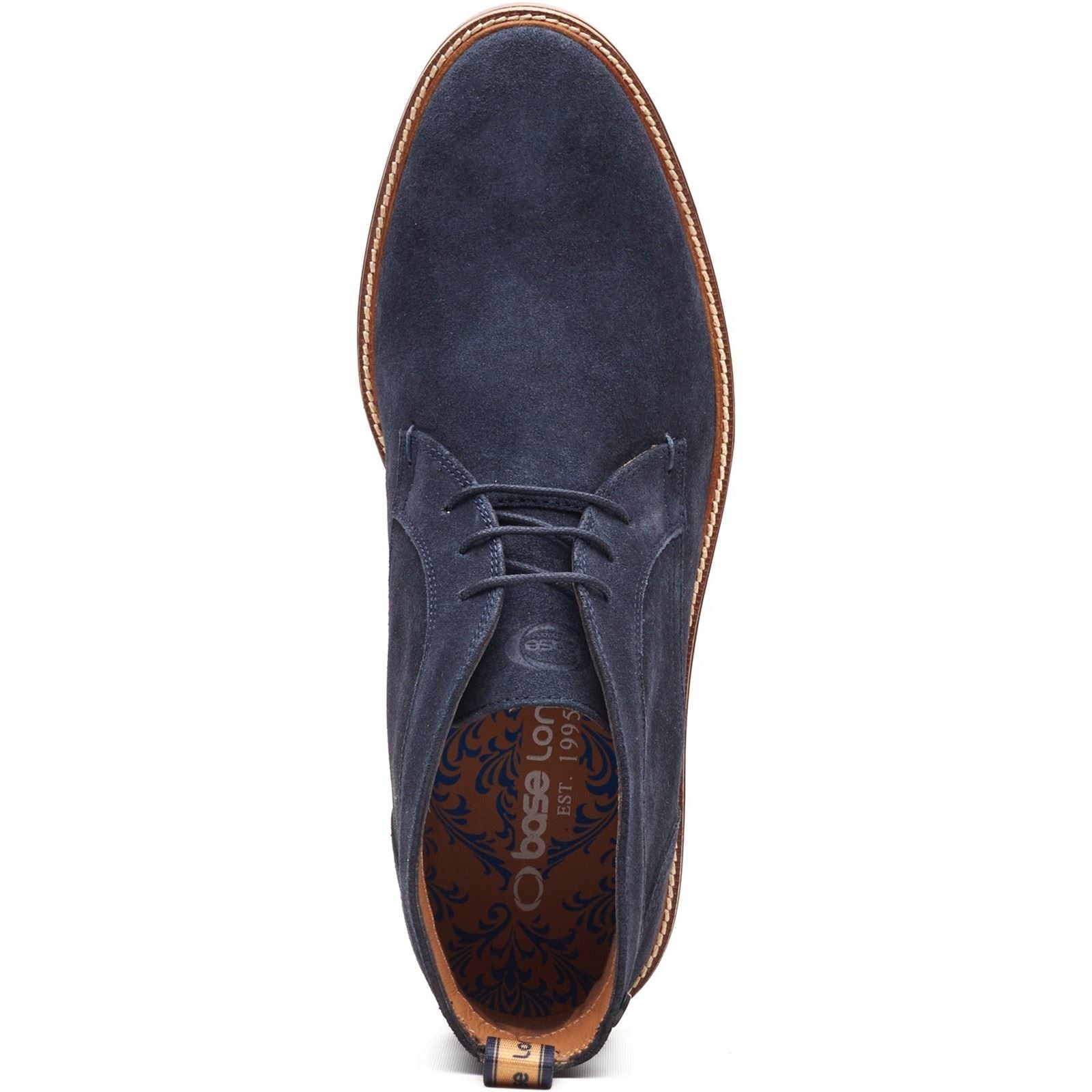 Base London Lincoln Chukka Leather Men's Navy Boots