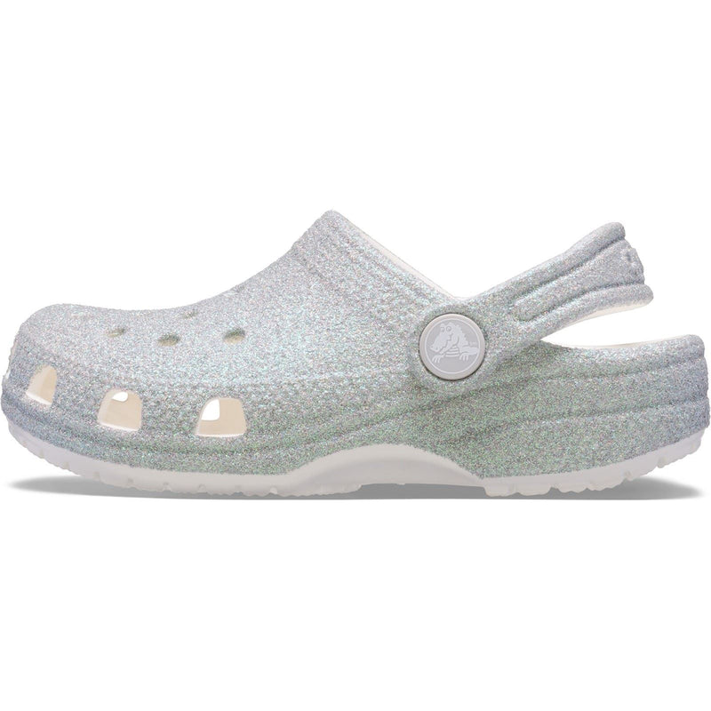Crocs Classic Glitter Clog Synthetic White Loafers