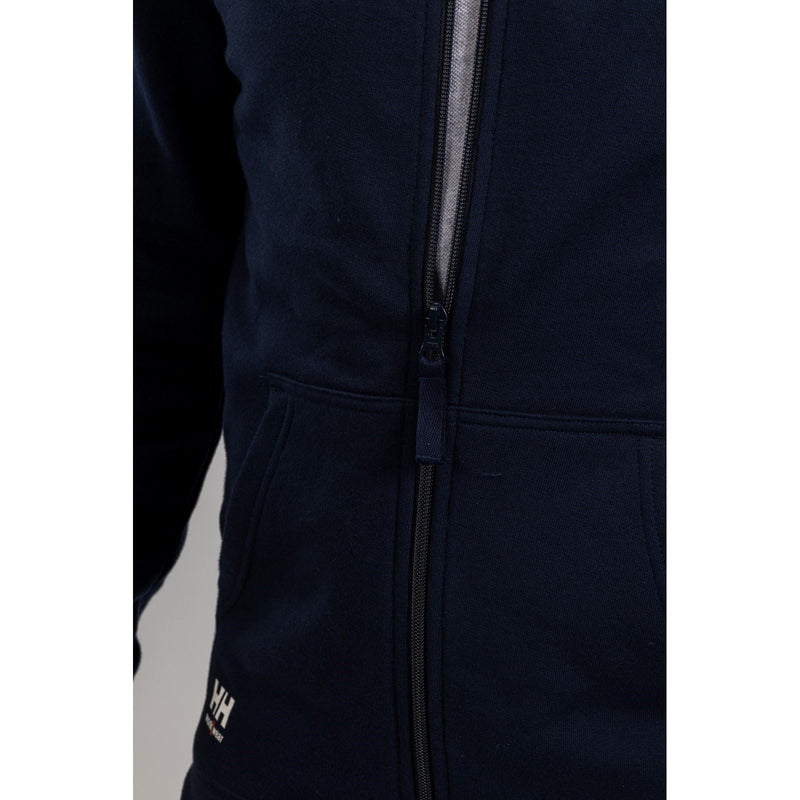 Helly Hansen Workwear Manchester Zip Cotton Men's Blue Hooded Sweatshirt