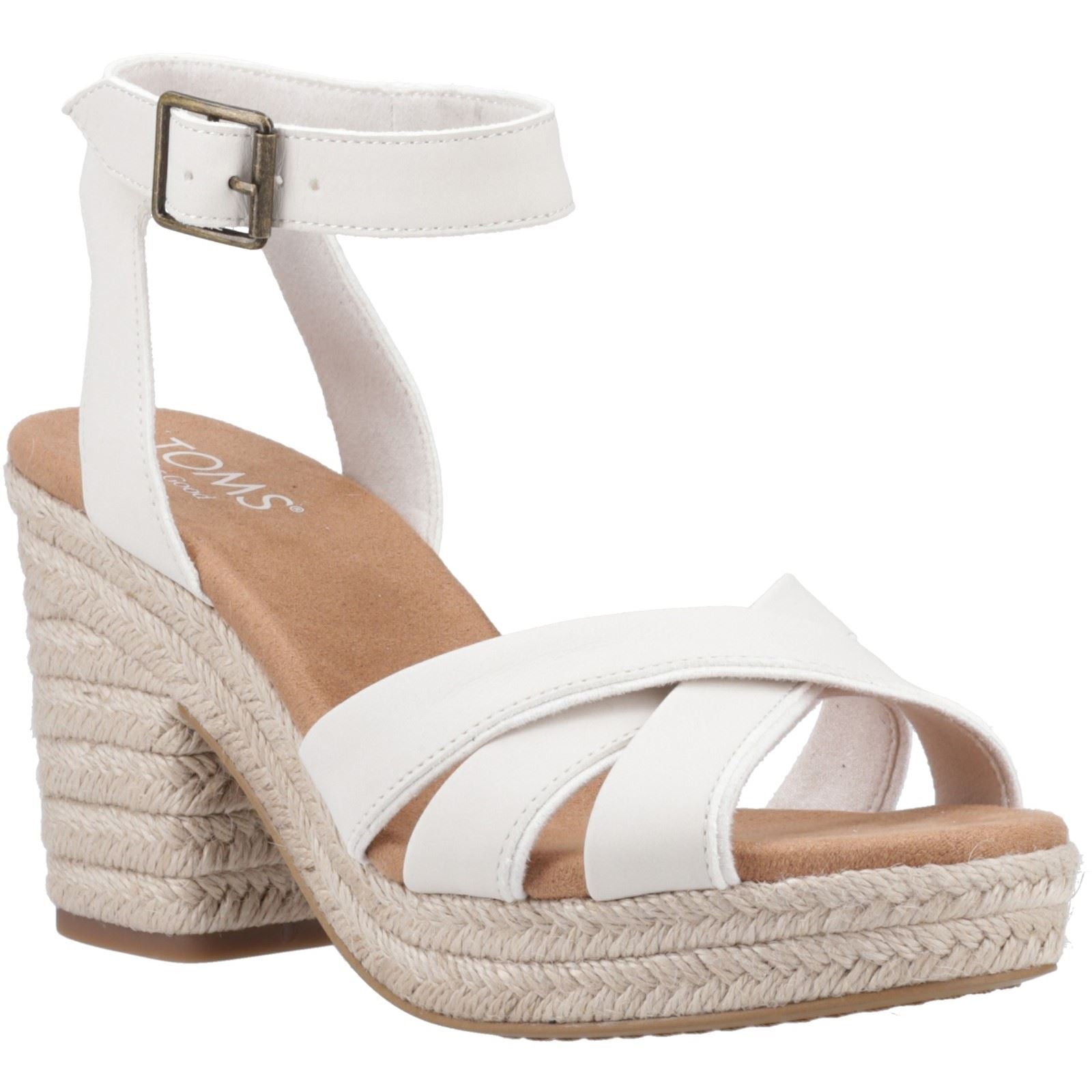 TOMS Majorca Strappy Leather Women's Light Sand Heels