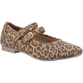 Hush Puppies Nancy Mary Jane Leather Women's Leopard Flats