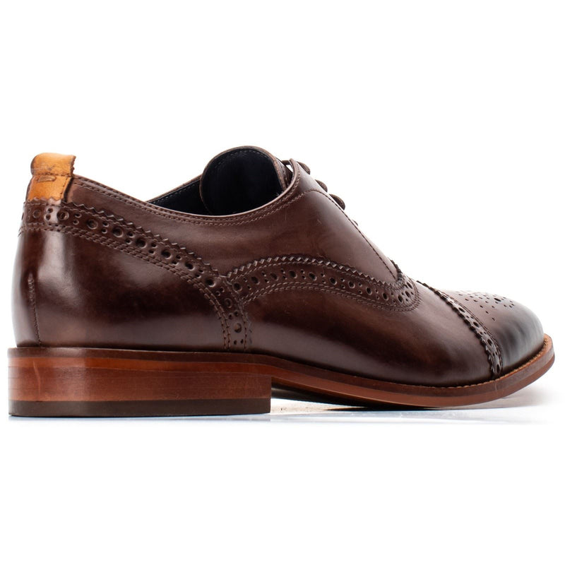 Base London Cast Washed Leather Men's Brown Brogues Shoes