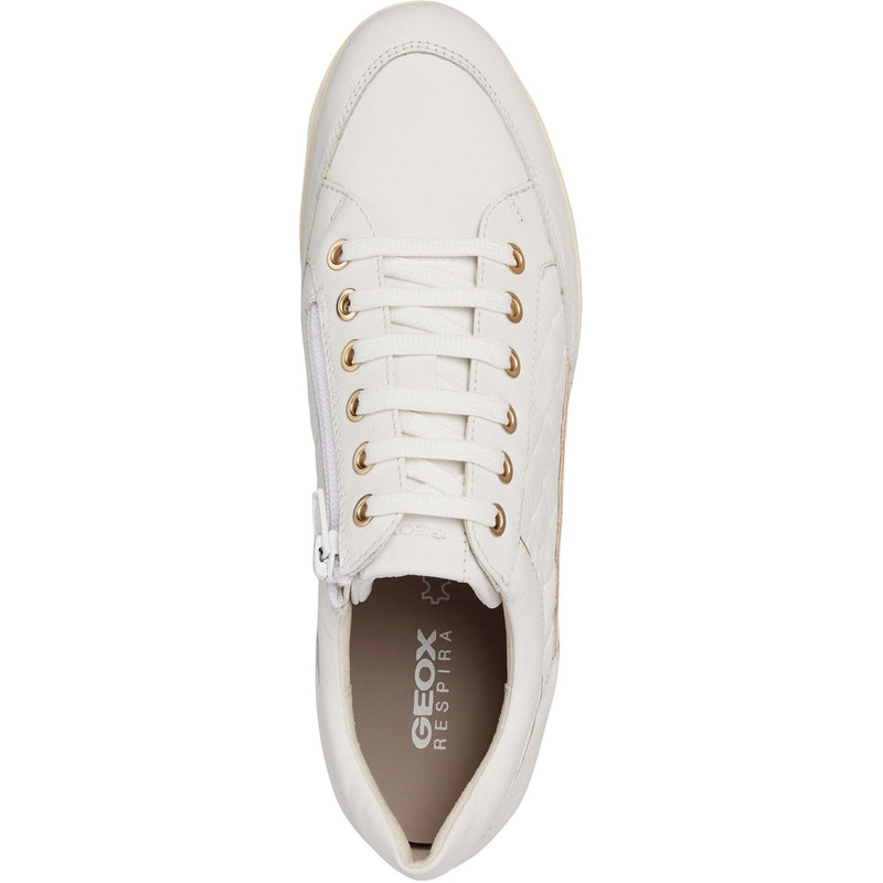 Geox D MYRIA Faux Leather Women's White Sneakers