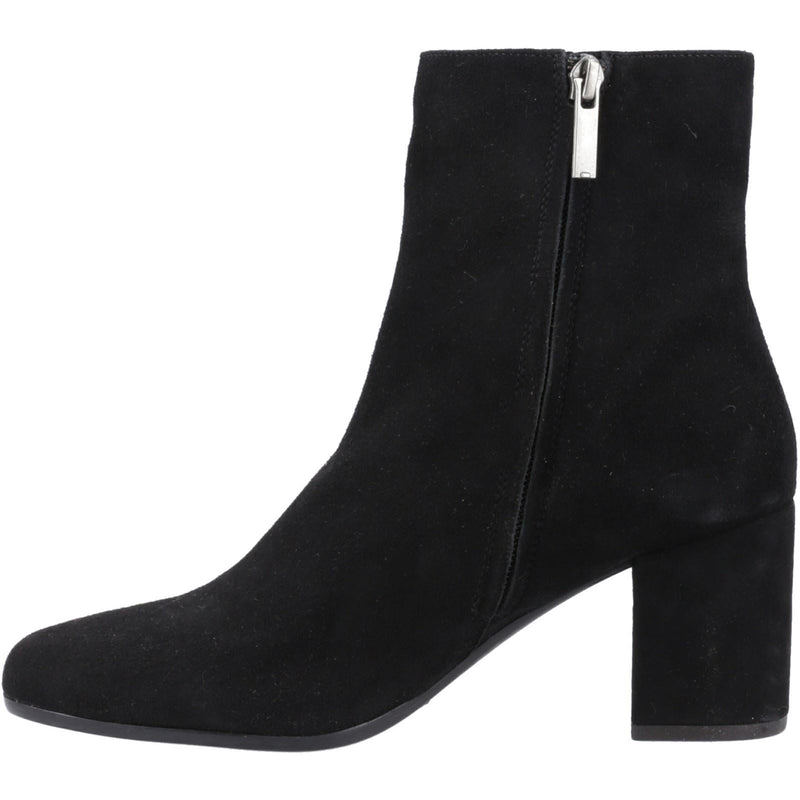 Hush Puppies Octavia Suede Women's Black Heeled Ankle Boots