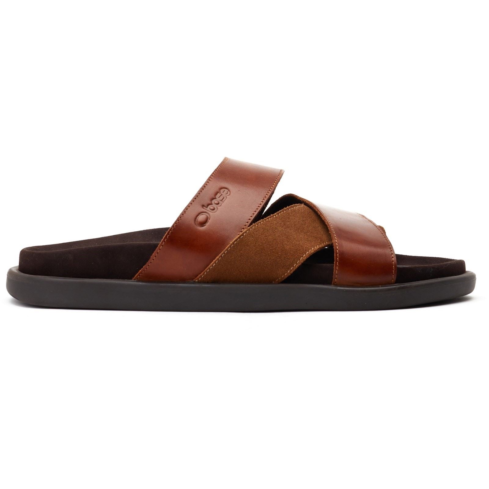 Base London Ponza Leather Men's Dark Tan Sandals