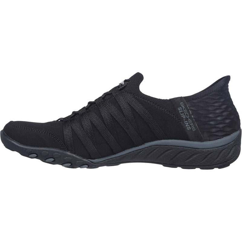 Skechers Breathe-Easy - Roll-With-Me Textile Women's Black Sneakers