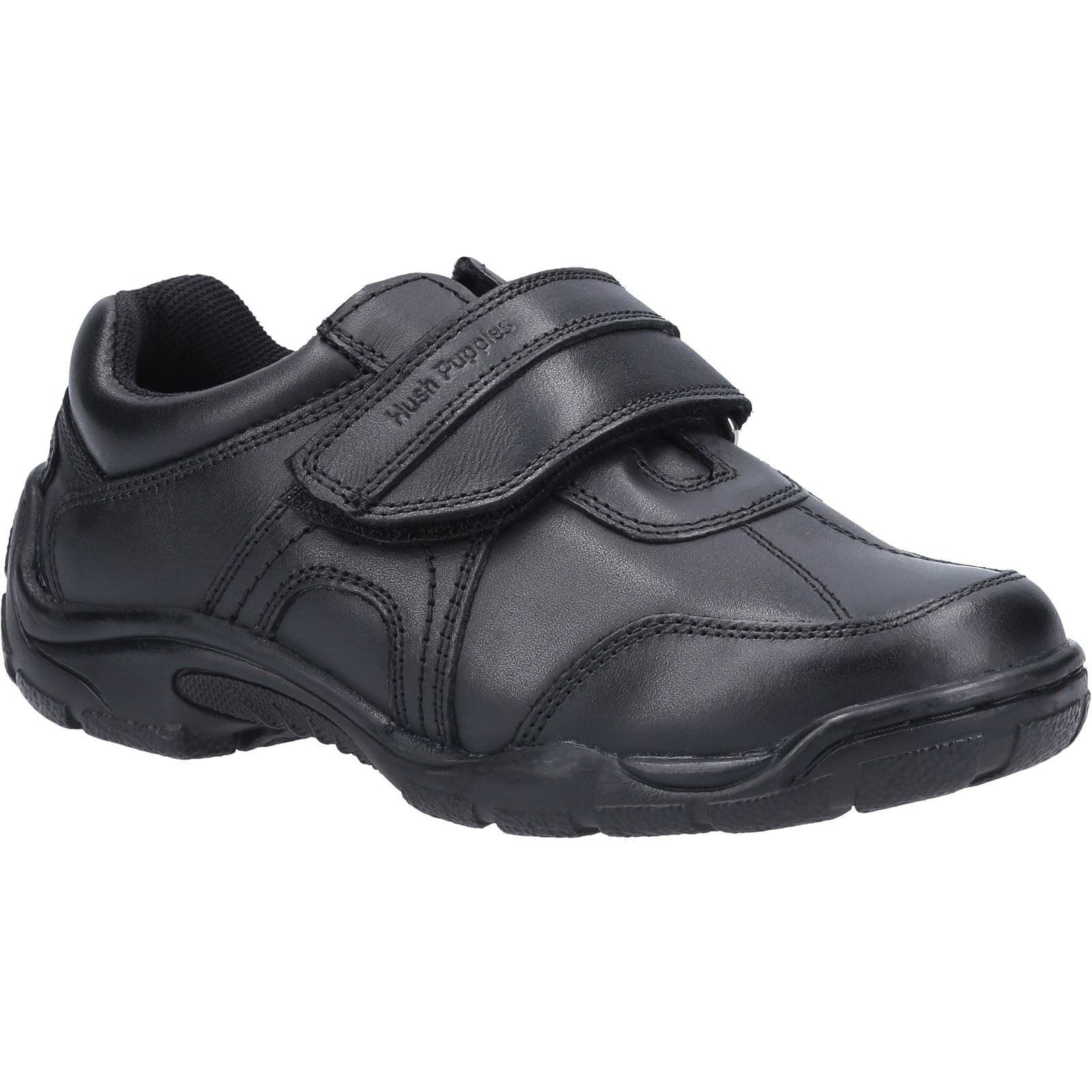 Hush Puppies Arlo Junior Boys Black Leather Shoes
