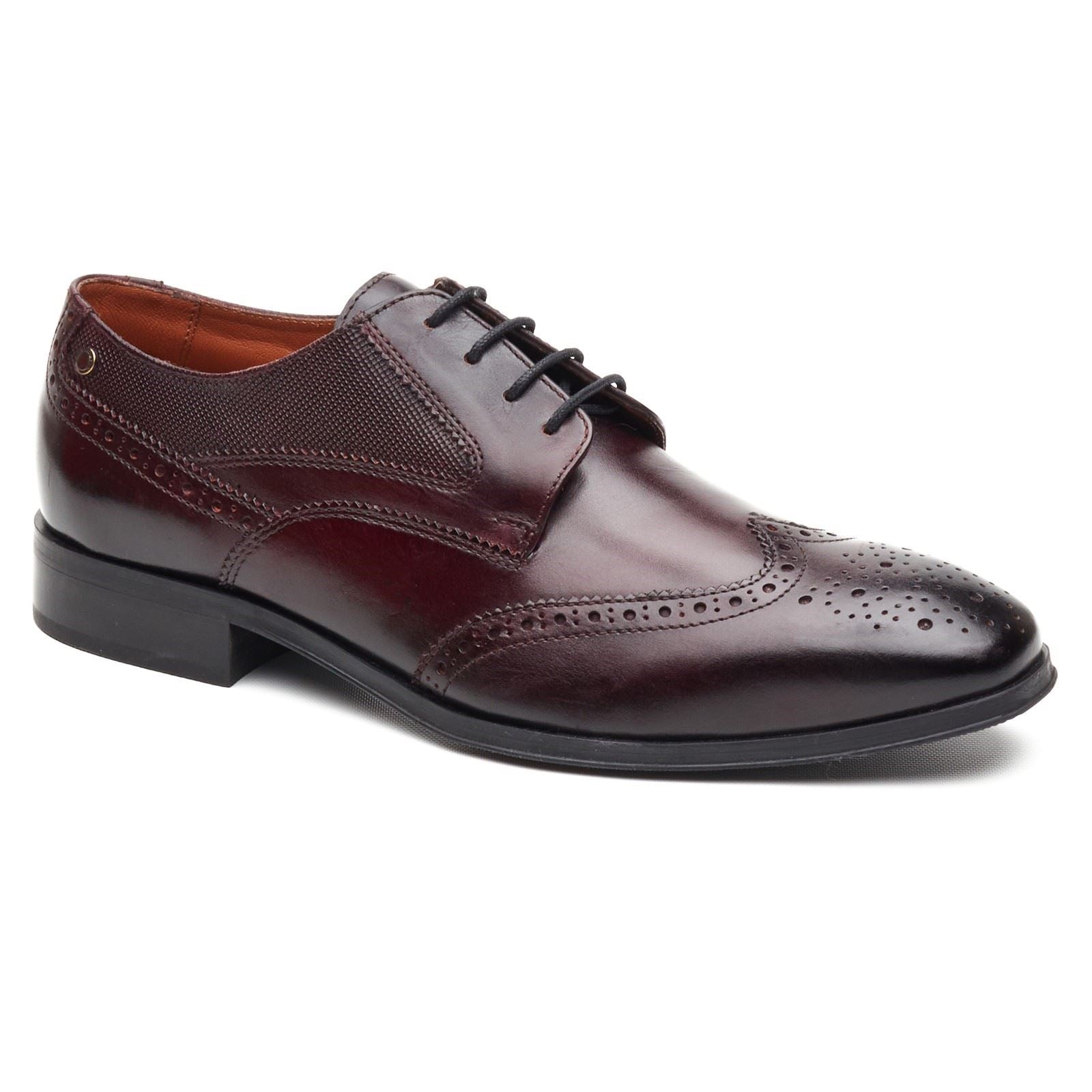 Base London Steeple Brogue Leather Men's Burnt Brown Brogues Shoes