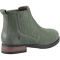 Hush Puppies Edith Leather Women's Green Flat Chelsea Boots
