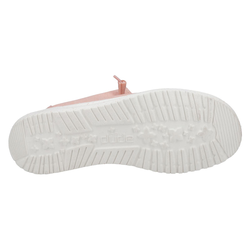 HEYDUDE Wendy Canvas 100% Cotton Women's Pink Loafers